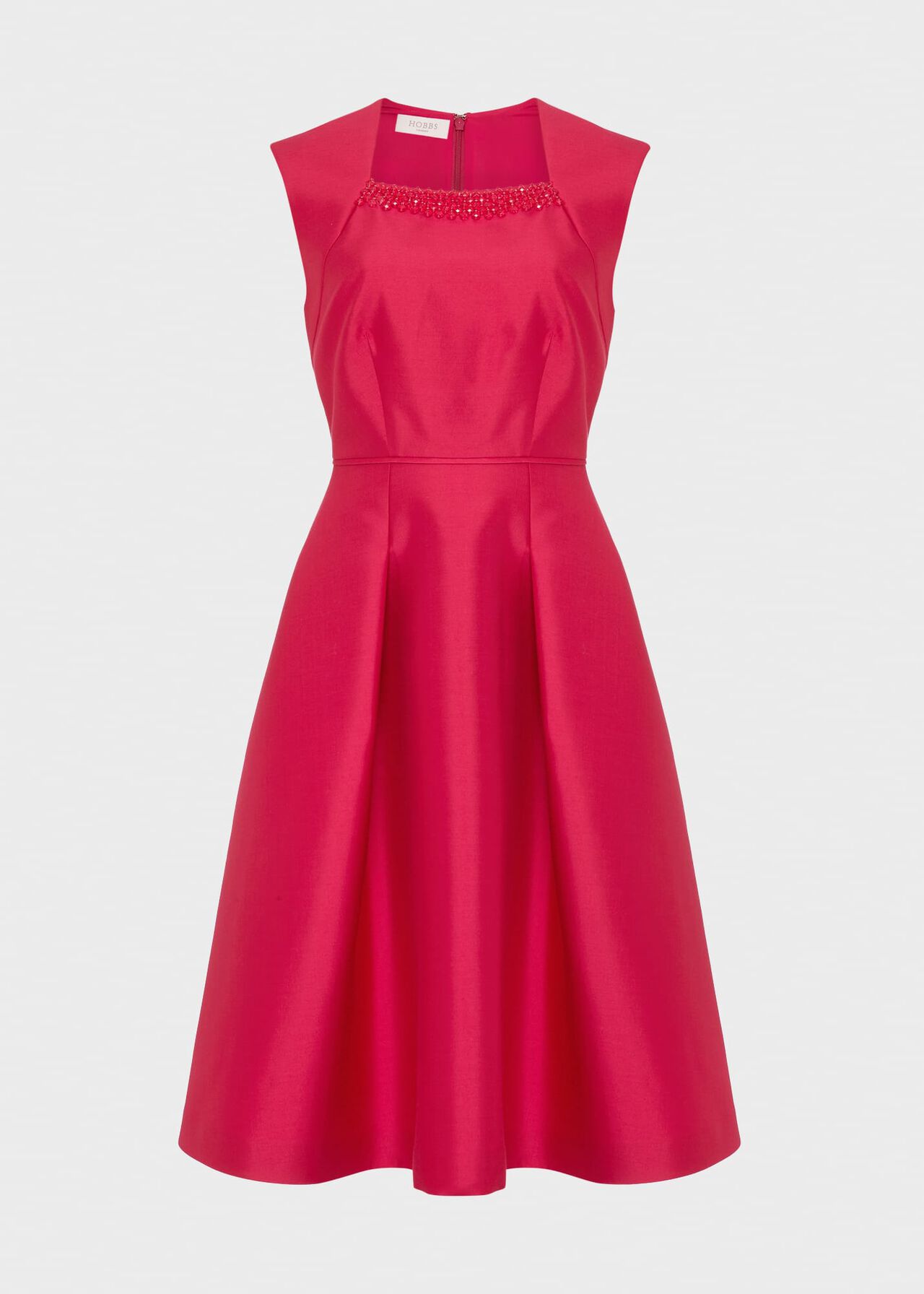 Julietta Silk Blend Fit And Flare Dress, Fuchsia Pink, hi-res