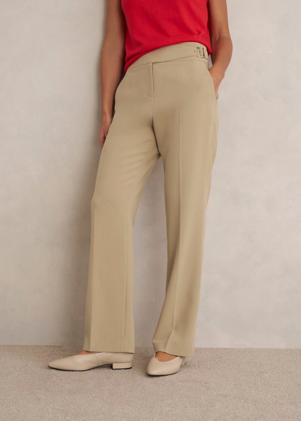Leila Straight Leg Trousers, Fawn Beige, hi-res