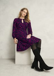 Grace Jersey Dress, Navy Pink, hi-res