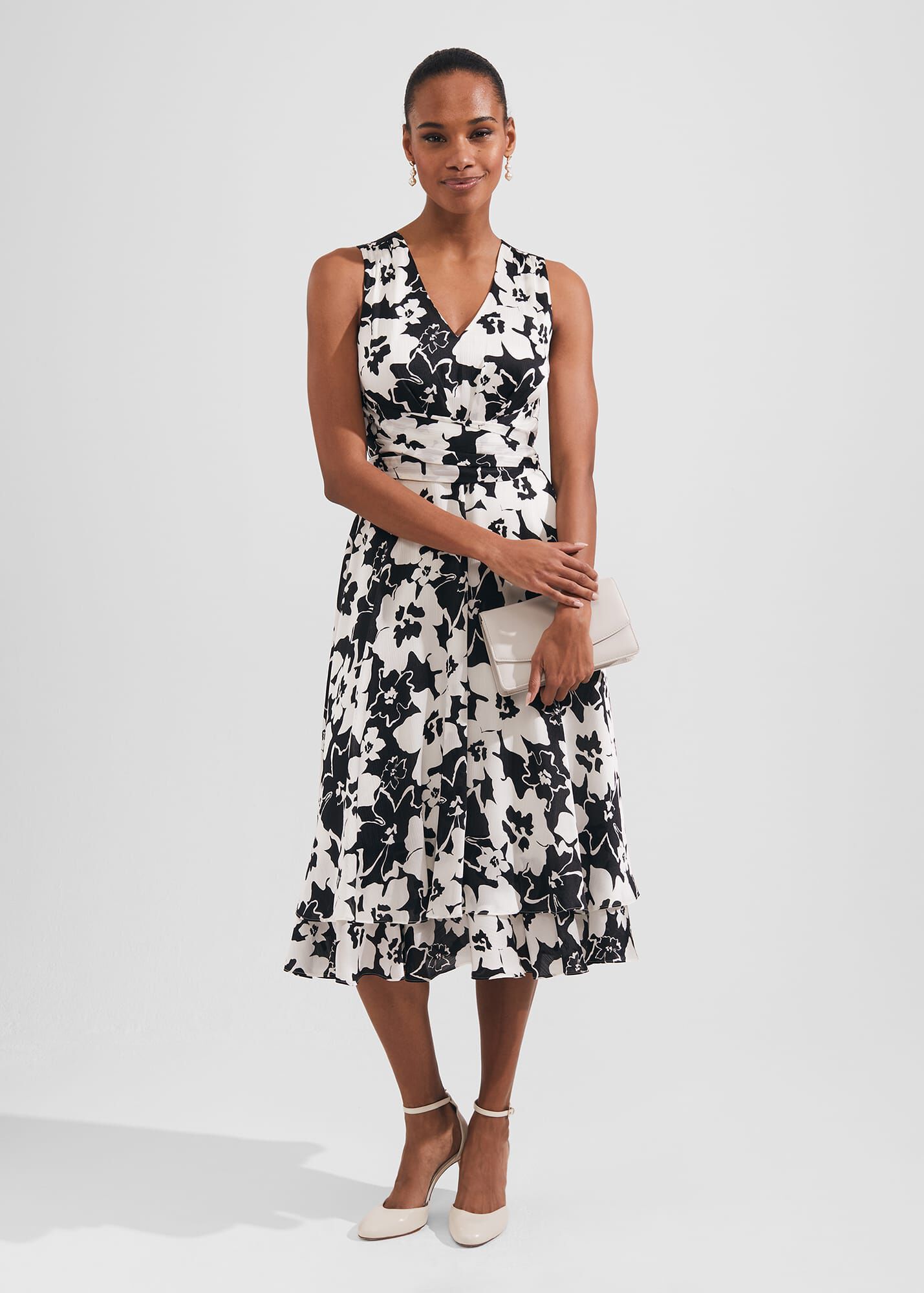 Viola Satin Fit And Flare Dress