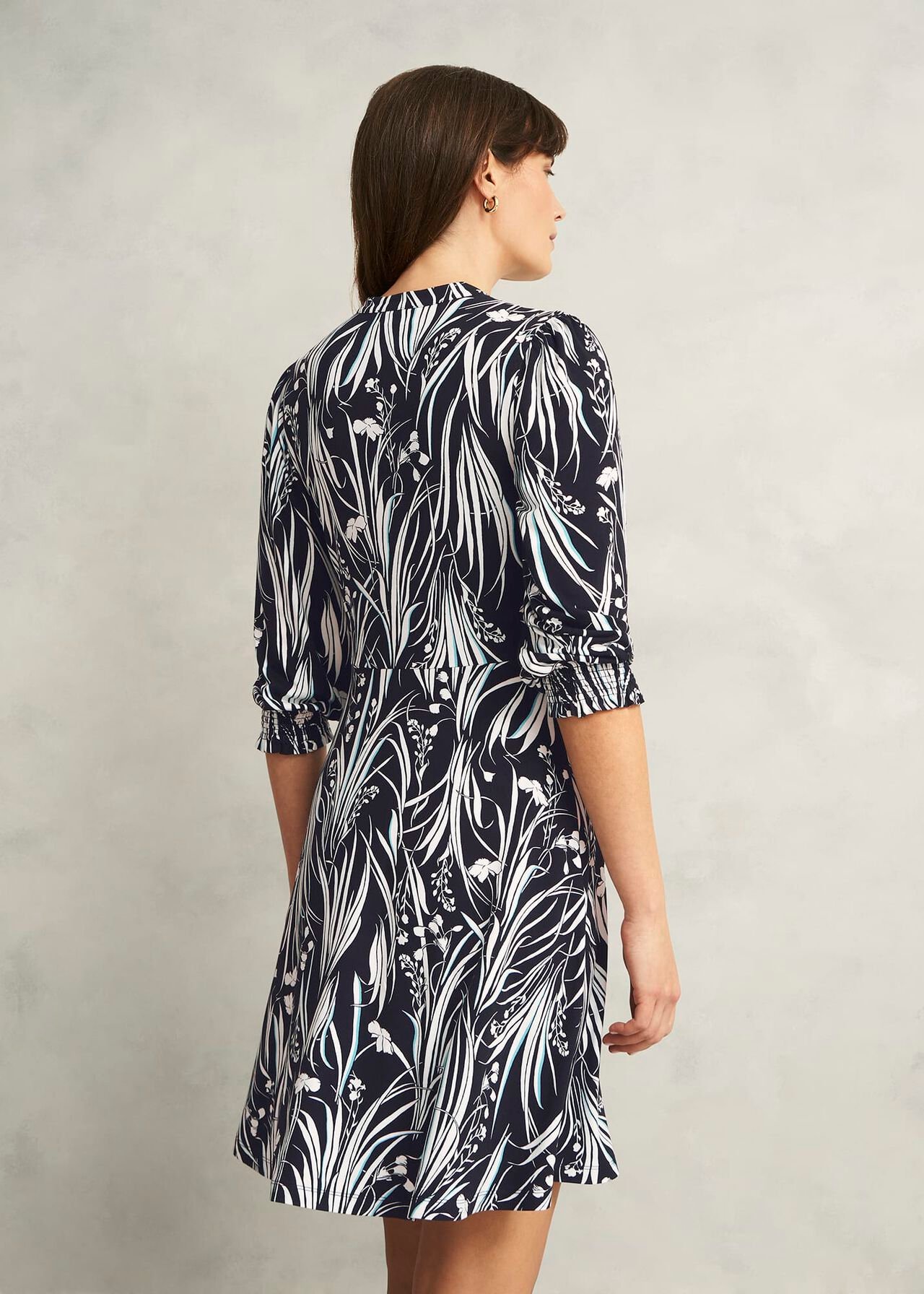 Petite Mollie Jersey Dress, Navy Ivory, hi-res