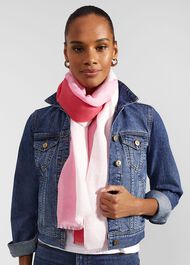 Juliette Linen Blend Scarf, Pink Multi, hi-res