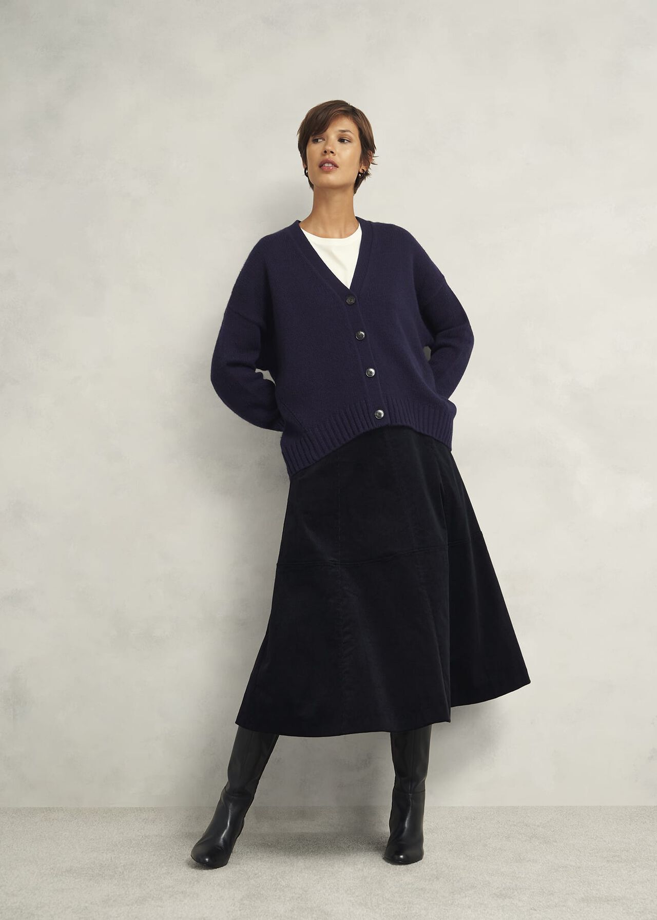 Ember Cardigan With Alpaca, Hobbs Navy, hi-res