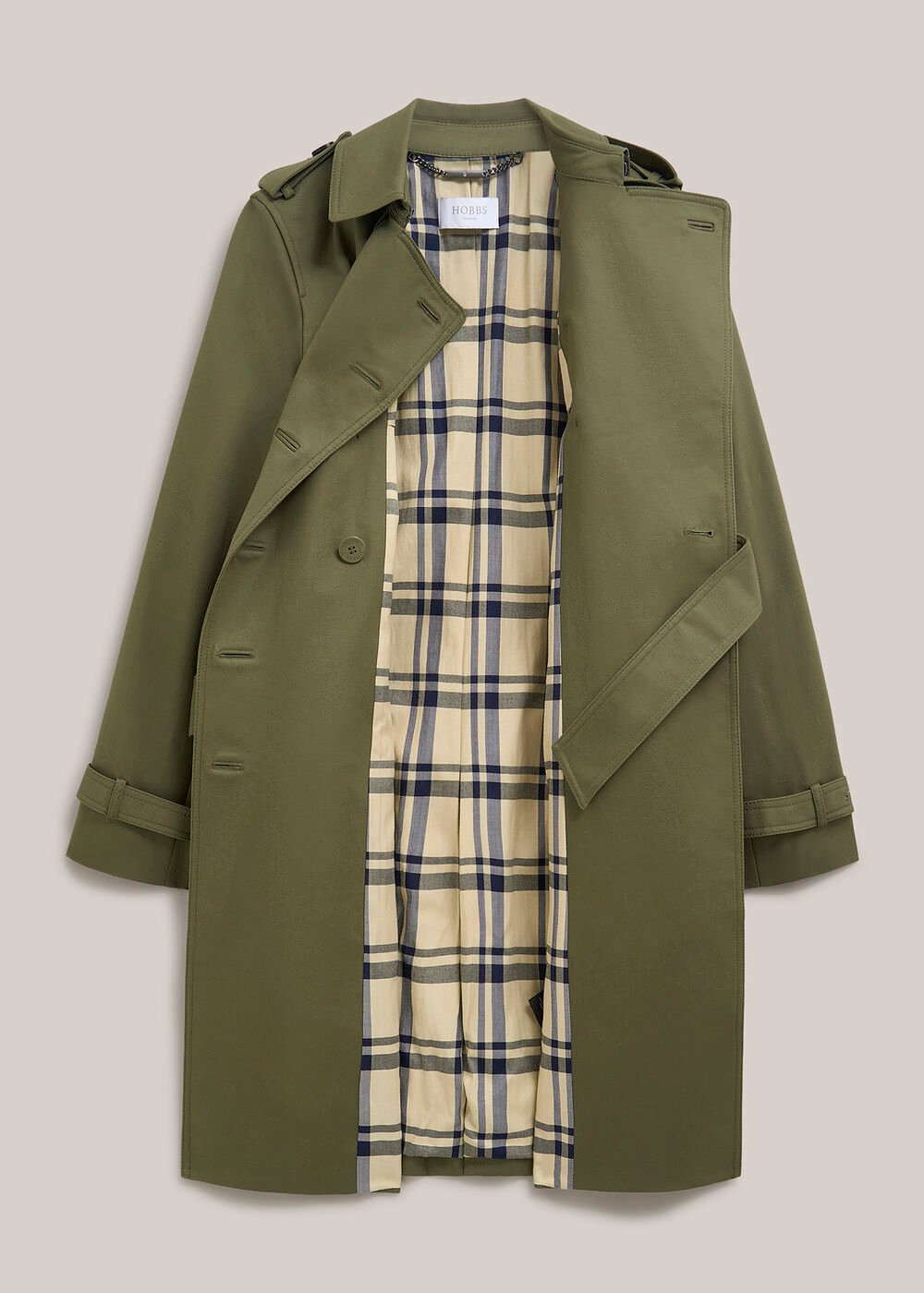 Petite Skylar Shower Resistant Trench Coat, Olive Green, hi-res