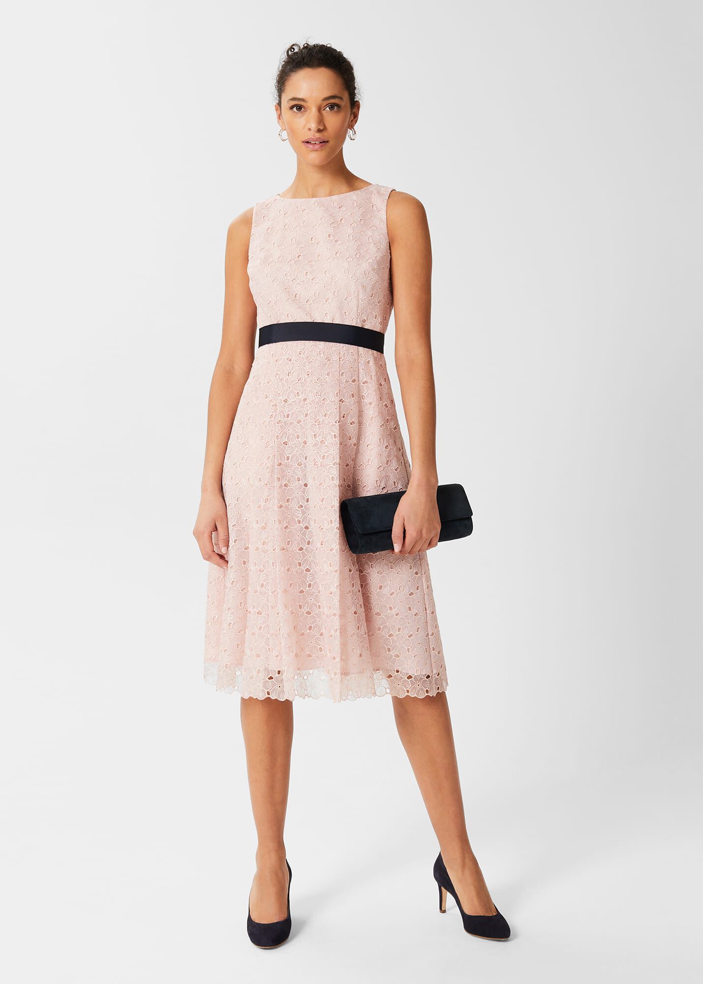 Fit and hotsell flare embroidered dress