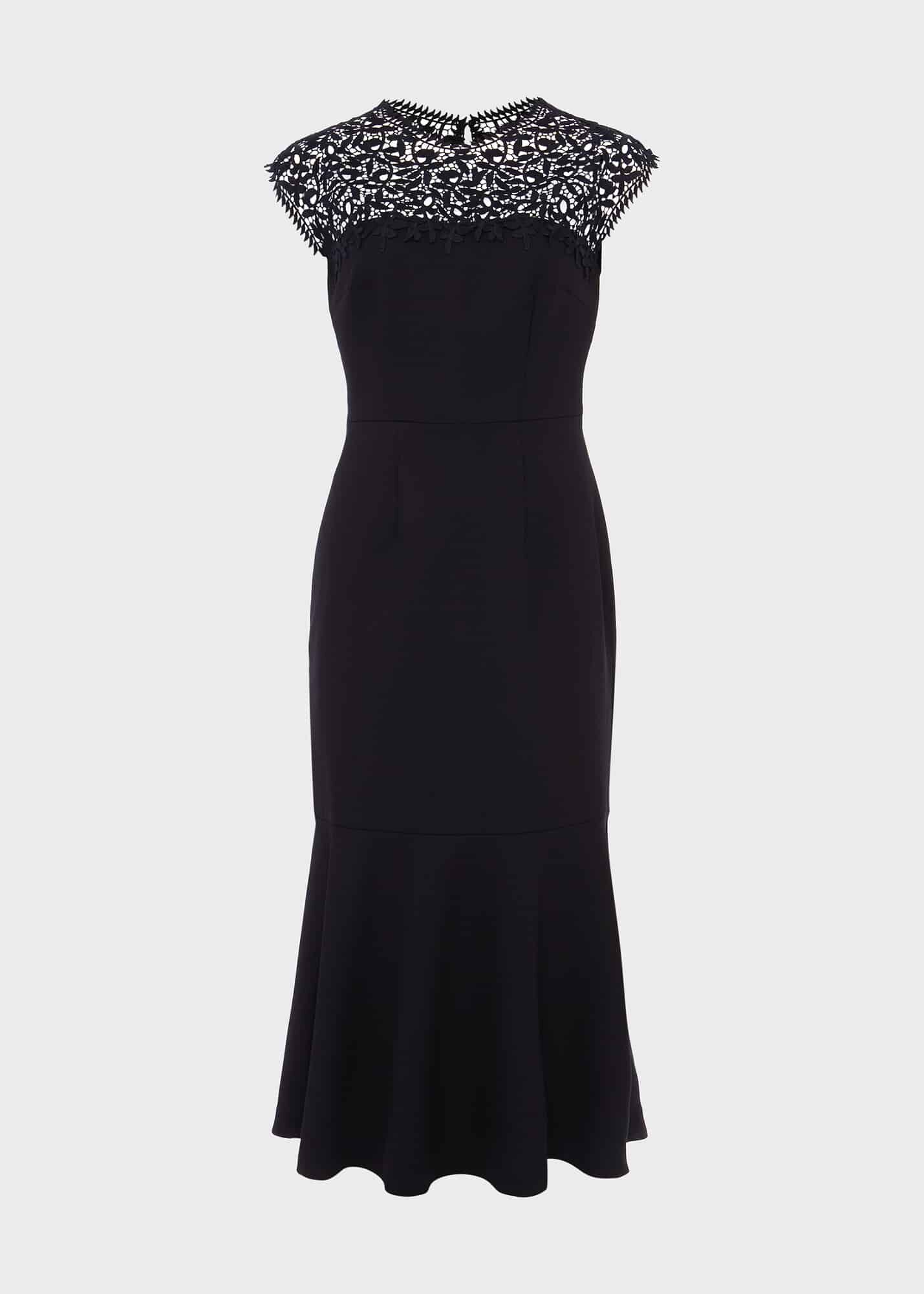 hobbs navy lace dress