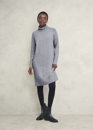 Nessa Knitted Dress With Alpaca, Mid Grey Marl, hi-res