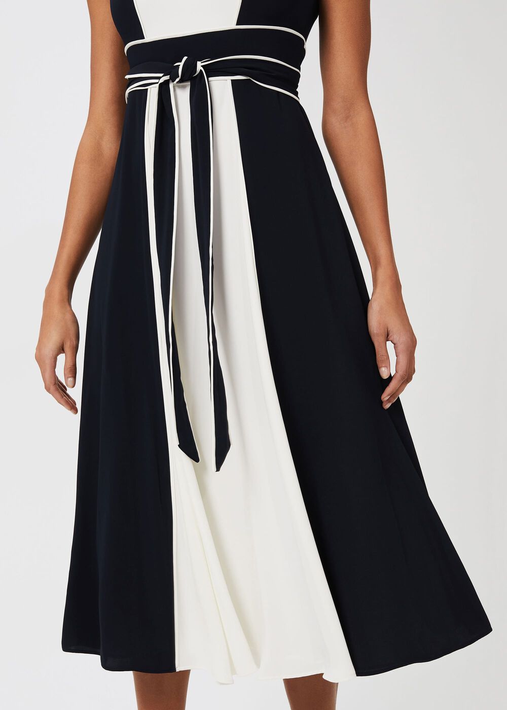 Rae Colourblock Fit And Flare Dress, Navy Ivory, hi-res