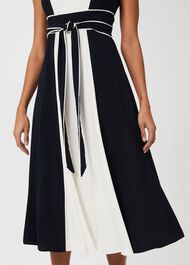 Rae Colourblock Fit And Flare Dress, Navy Ivory, hi-res