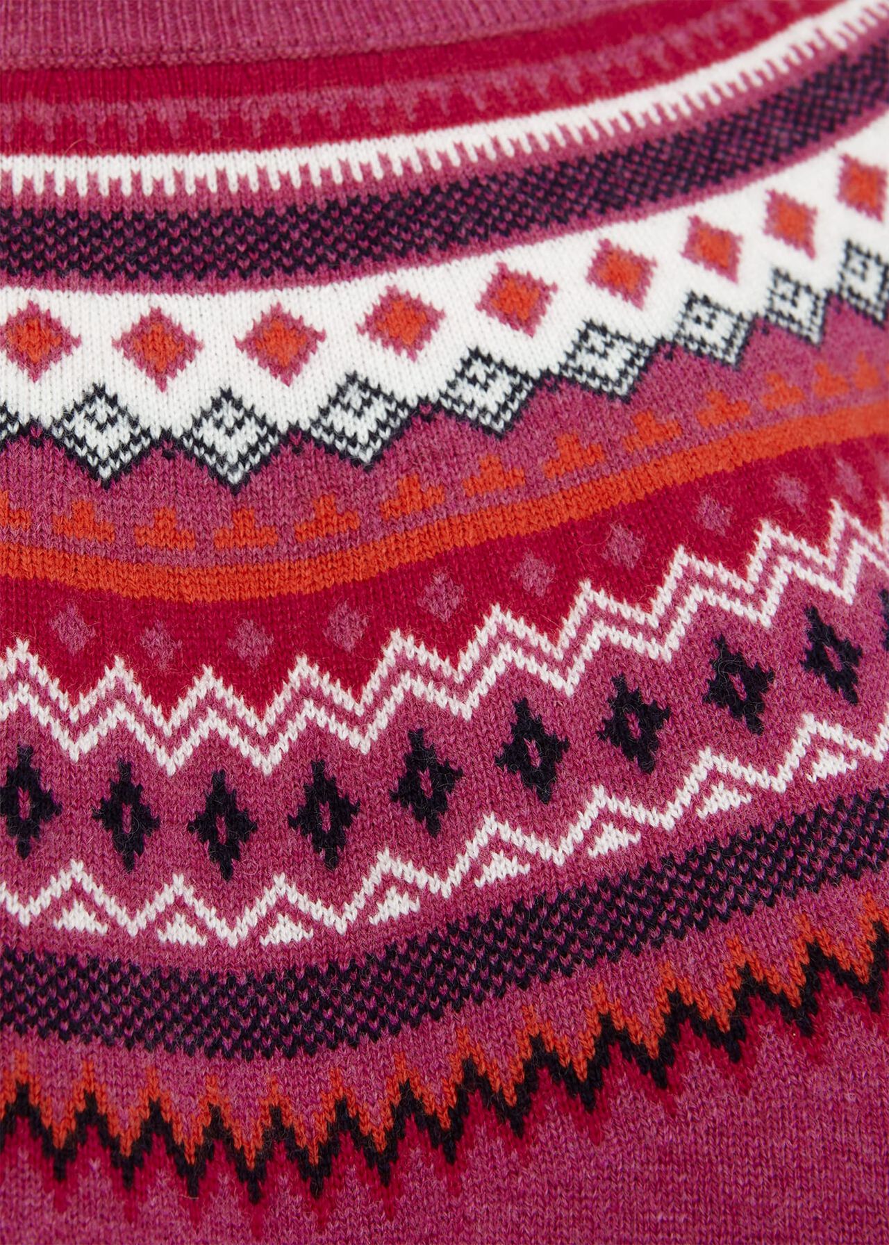 Greta Fairisle Jumper With Cashmere, Pink Multi, hi-res