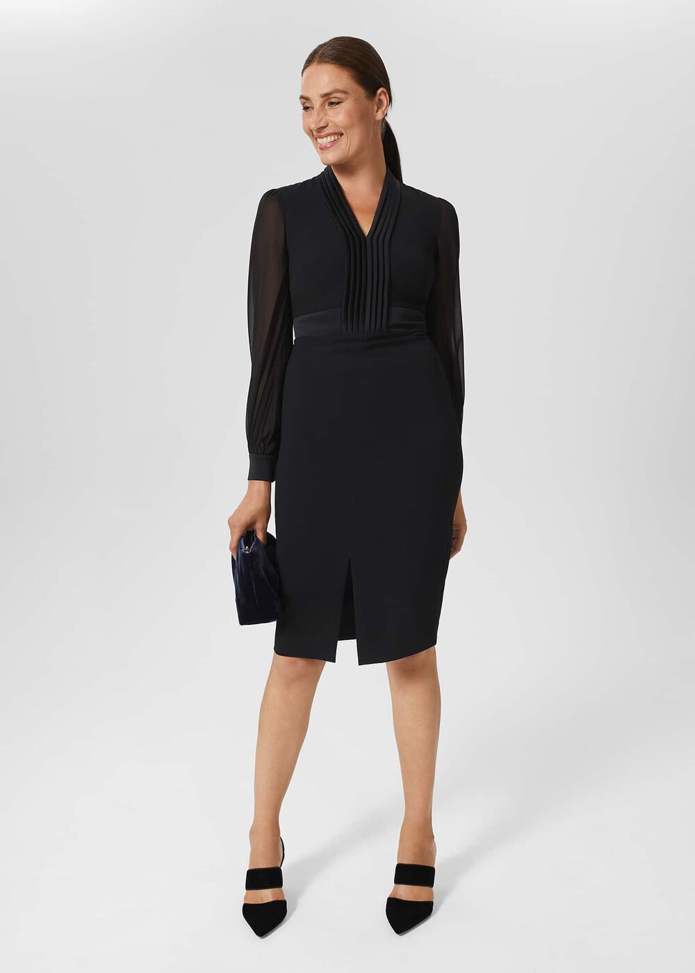 Stephanie Tux Shift Dress, Black, hi-res
