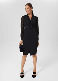 Stephanie Tux Shift Dress, Black, hi-res