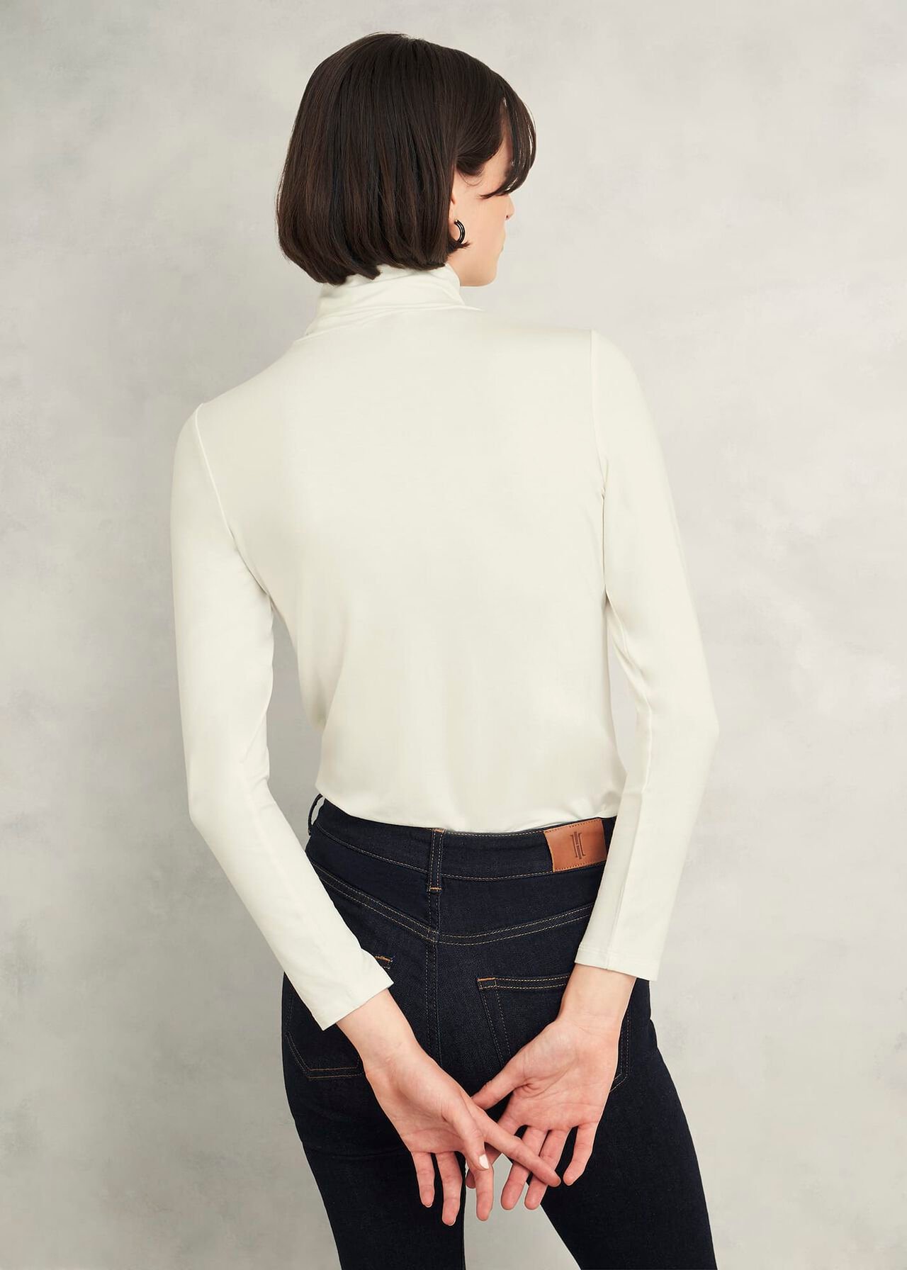 Mischa Turtle Neck Top, Hobbs Ivory, hi-res