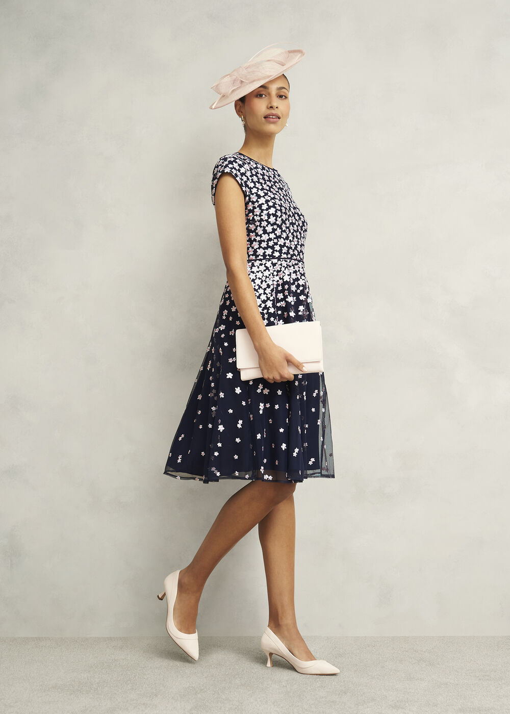 Petite Betty Embroidered Dress, Midnight Pink, hi-res