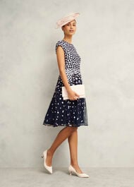 Petite Betty Embroidered Dress, Midnight Pink, hi-res