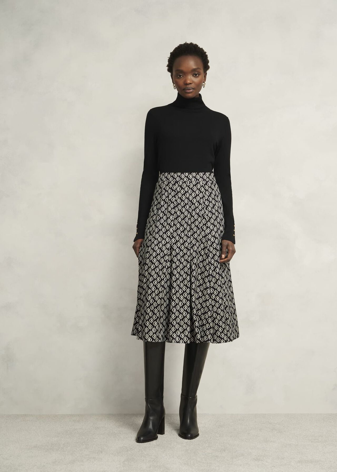Roxanne Skirt, Black Cream, hi-res
