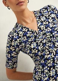Frankie Jersey Dress, Navy Multi, hi-res