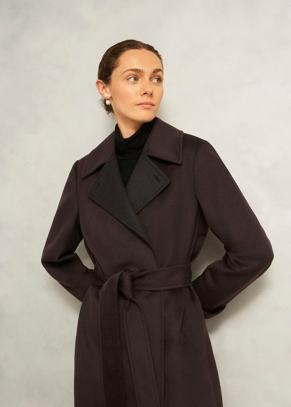 Edgely Wool Coat, Dark Brown, hi-res