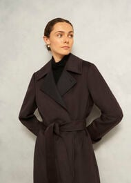 Edgely Wool Coat, Dark Brown, hi-res