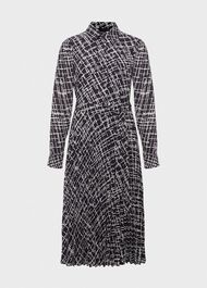 Laurenza Fit And Flare Dress, Navy Ivory, hi-res