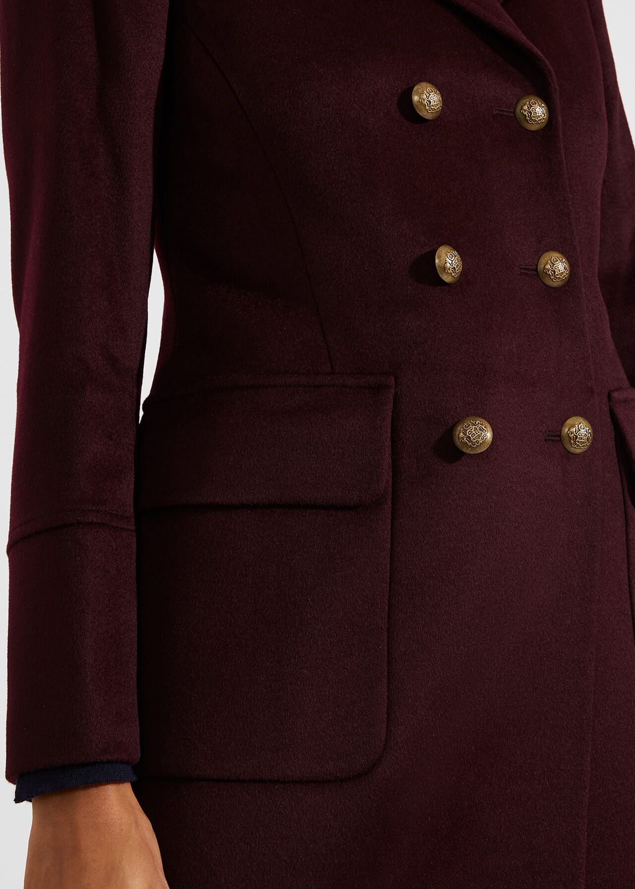 Bianca Maxi Wool Coat, Aubergine, hi-res