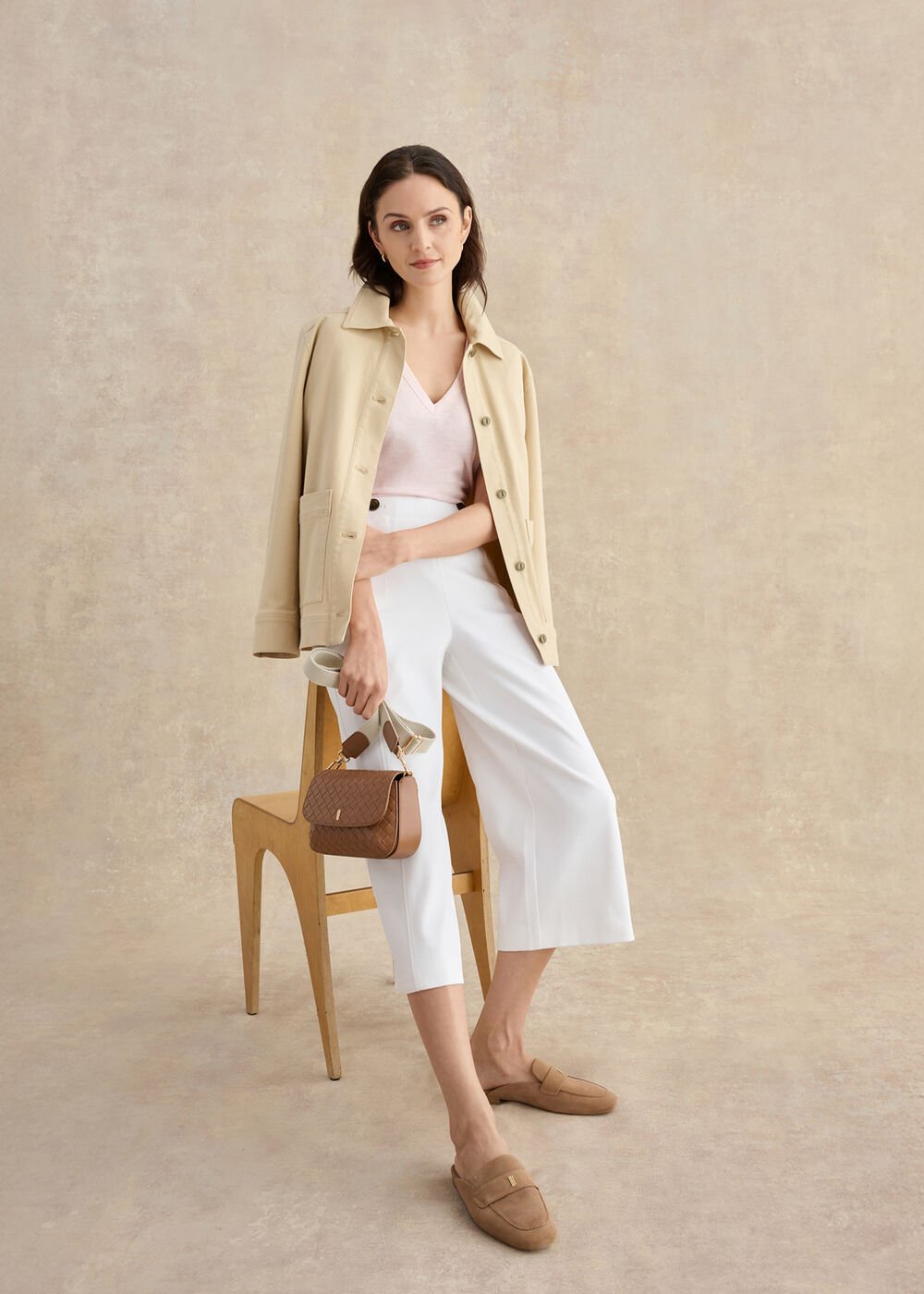 Kimmi Crop Trousers, White, hi-res