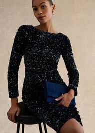 Sawyer Sequin Dress, Midnight Navy, hi-res