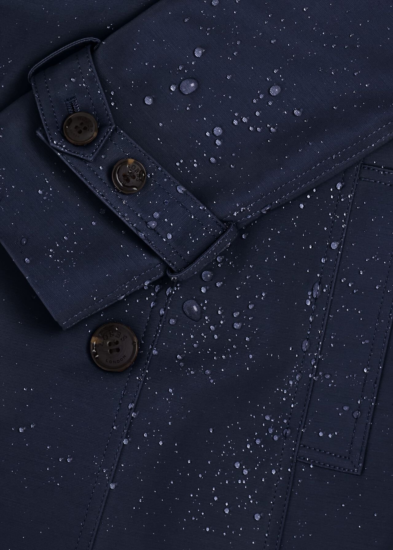 Saskia Water Resistant Trench Coat, Navy, hi-res
