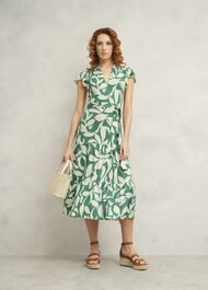 Nadine Jersey Dress, Green Ivory, hi-res