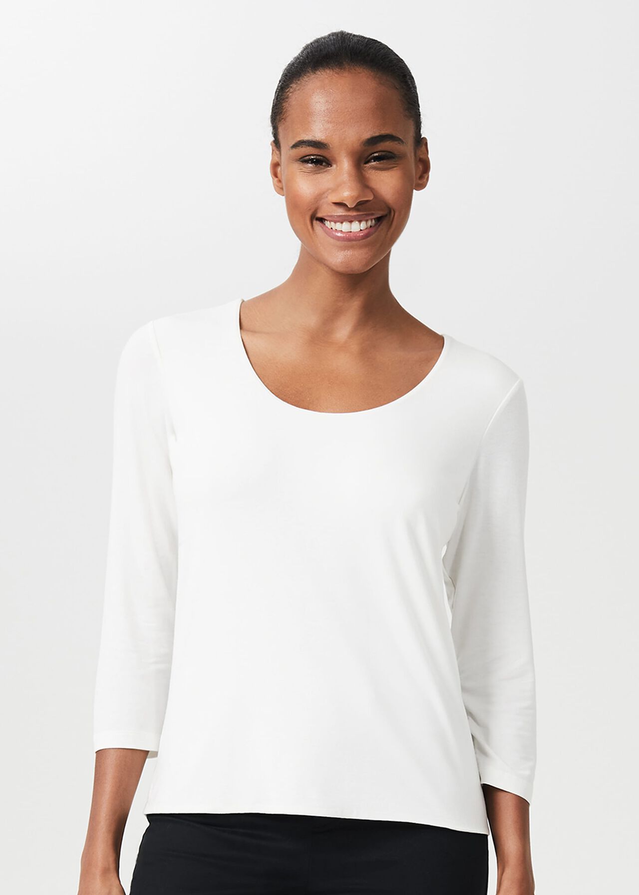 Daisy Double Fronted Top, Ivory, hi-res