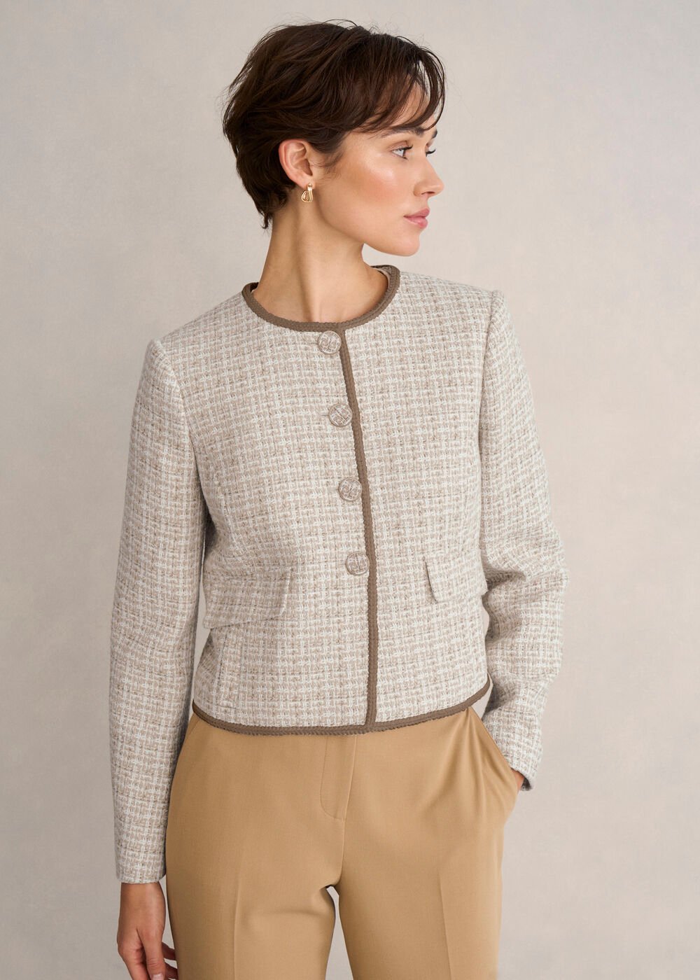Carey Tweed Jacket, Camel Ivory, hi-res