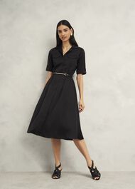 Towneley Satin Dress, Black, hi-res