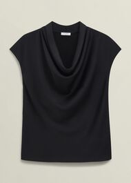 Miranda Cowl Top, Black, hi-res