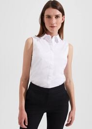 Vic Sleeveless Shirt , White, hi-res