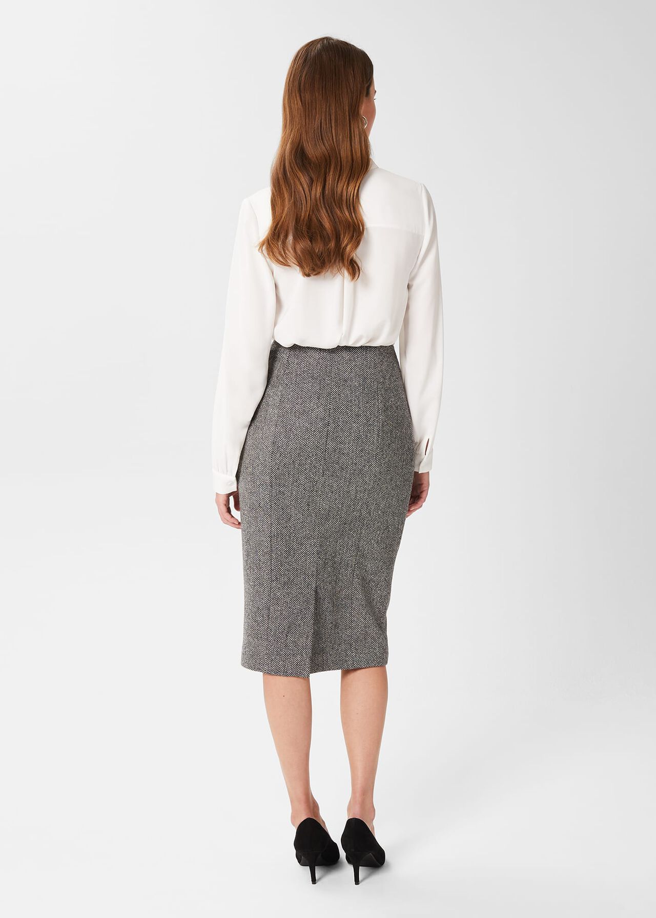 Daniella Wool Skirt, Black White, hi-res