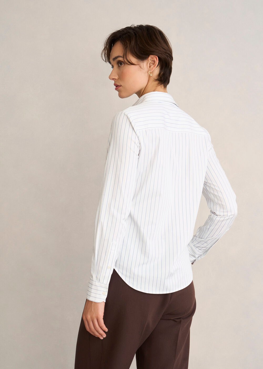 Viola Stripe Shirt, White Blue, hi-res