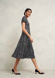 Petite Tatiana Sequin Dress, Black Silver, hi-res