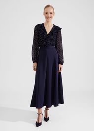 Rosana Polka Dot Top, Navy Ivory, hi-res