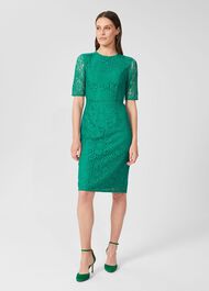 Penny Lace Shift Dress, Meadow Green, hi-res