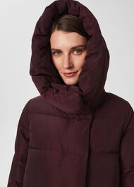Heather Water Resistant Puffer Jacket, Wine, hi-res