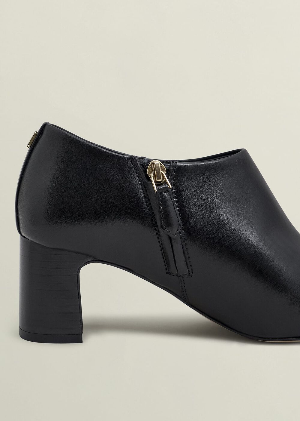 Leona Leather Shoeboots, Black, hi-res