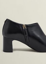 Leona Leather Shoeboots, Black, hi-res