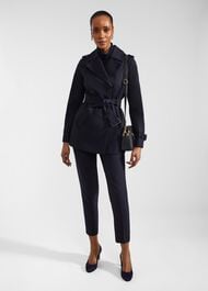 Shea Shower Resistant Trench Coat, Navy, hi-res