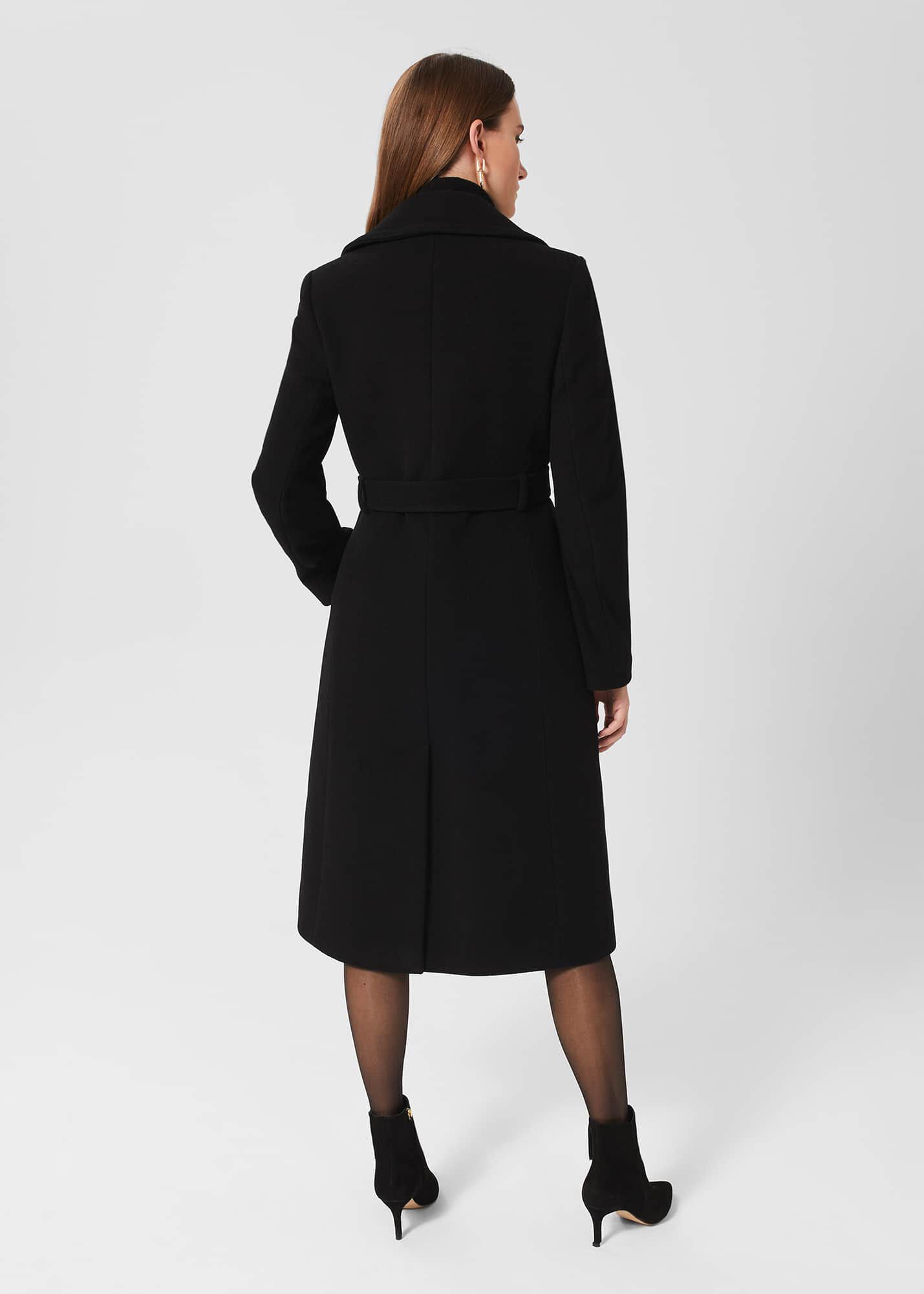 Hobbs black wool coat top