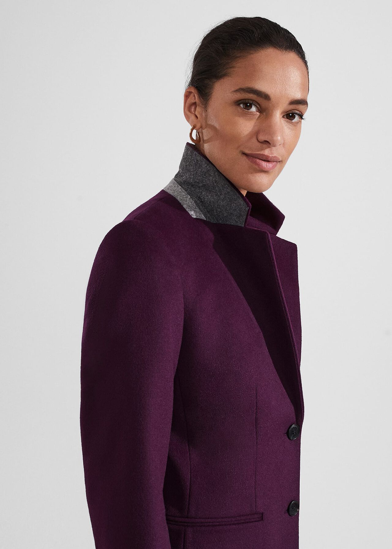 Petite Tilda Wool Coat, Purple, hi-res