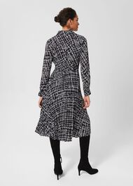 Laurenza Fit And Flare Dress, Navy Ivory, hi-res