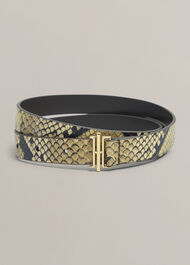 Nala Skinny Snake Printed Leather Belt, Snakeskin, hi-res