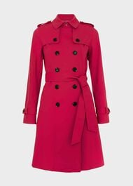 Petite Saskia Shower Resistant Trench Coat, Cerise Pink, hi-res