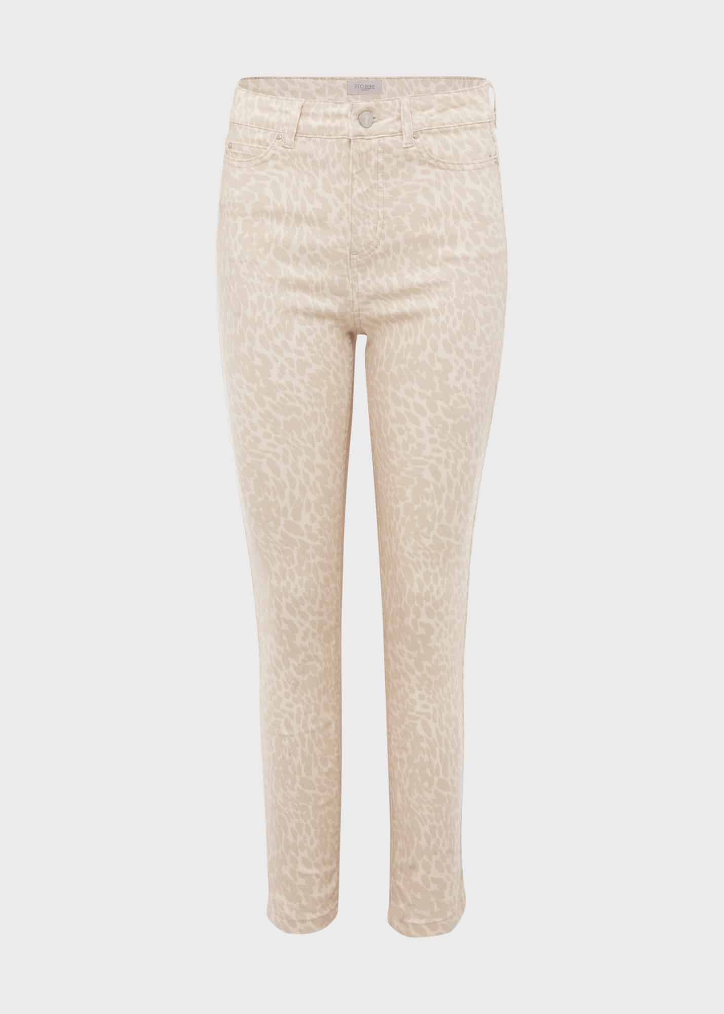 Cream snake cheap print jeans