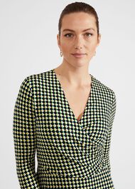 Petite Dina Wrap Dress, Navy Multi, hi-res